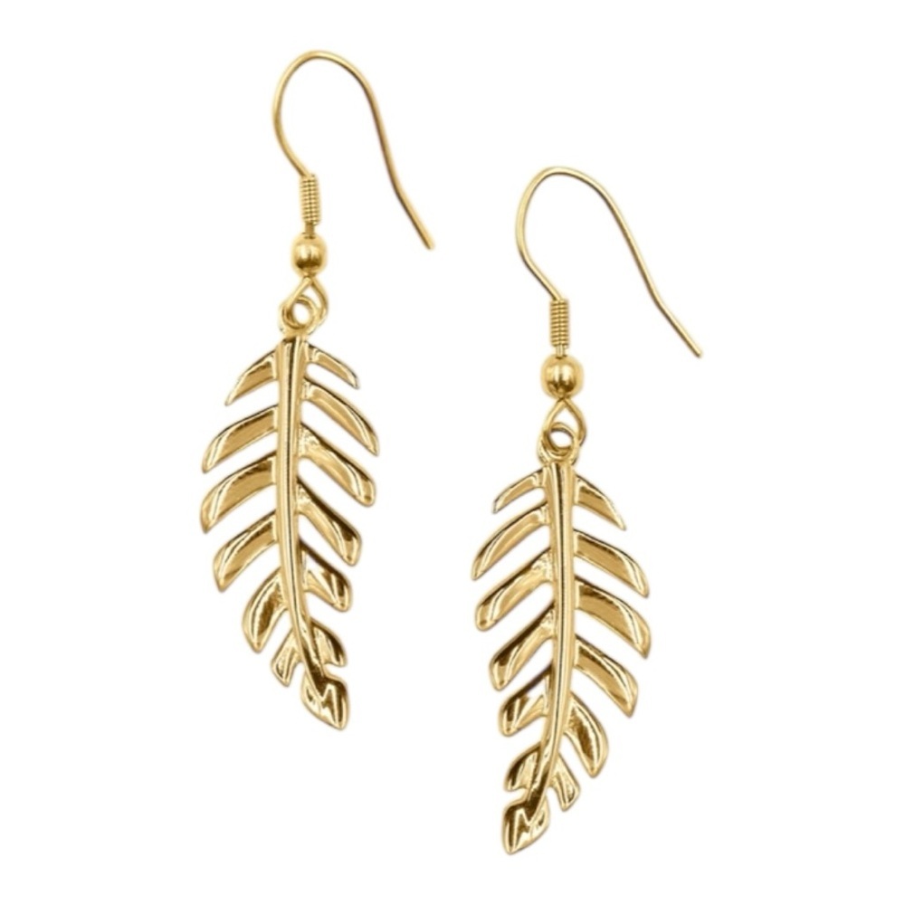 Kinsley Armelle Gold Leaf Earrings